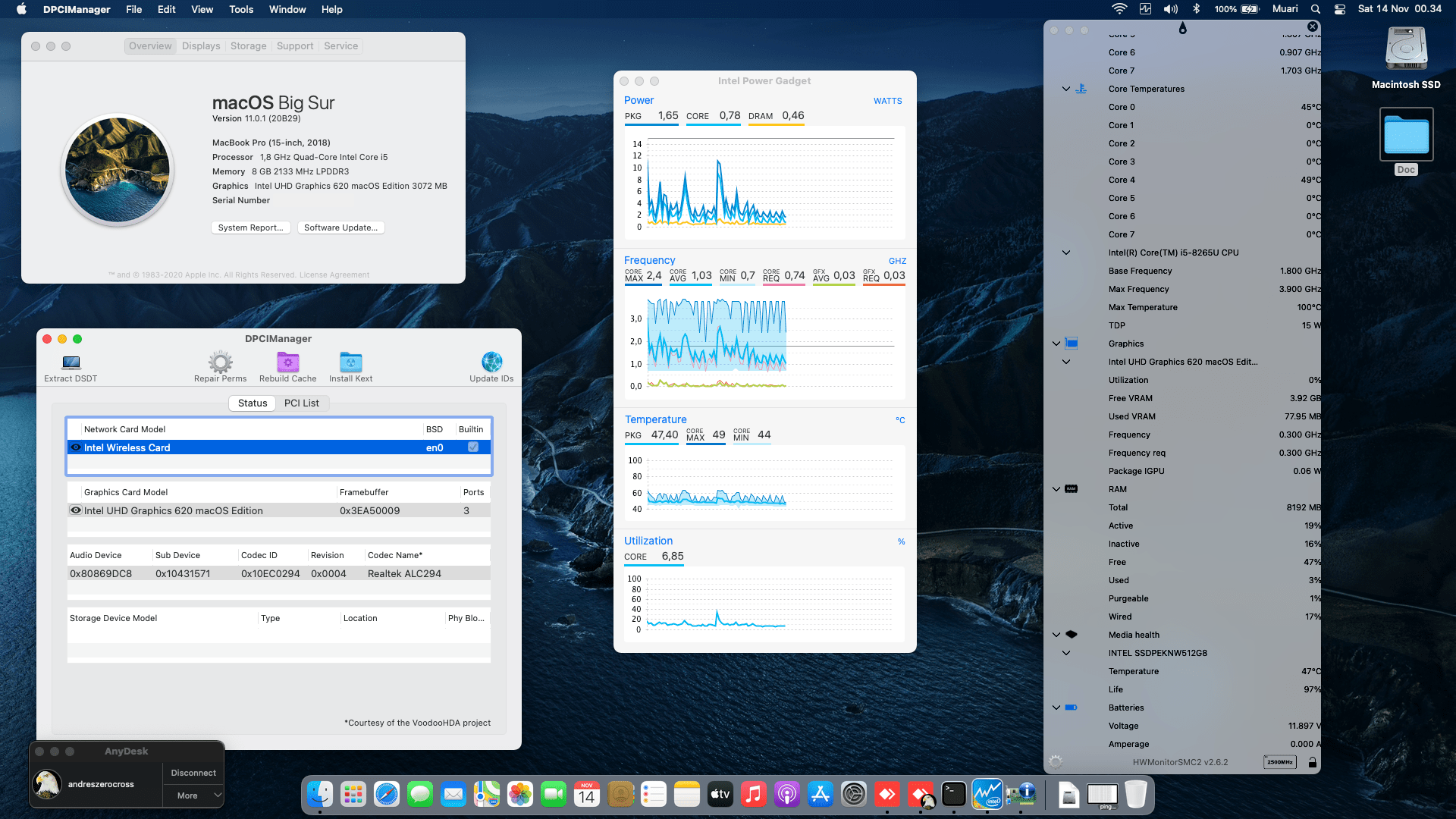 Success Hackintosh macOS Big Sur 11.0.1 Build 20B29 in Asus ZenBook UX333FA-A5811T